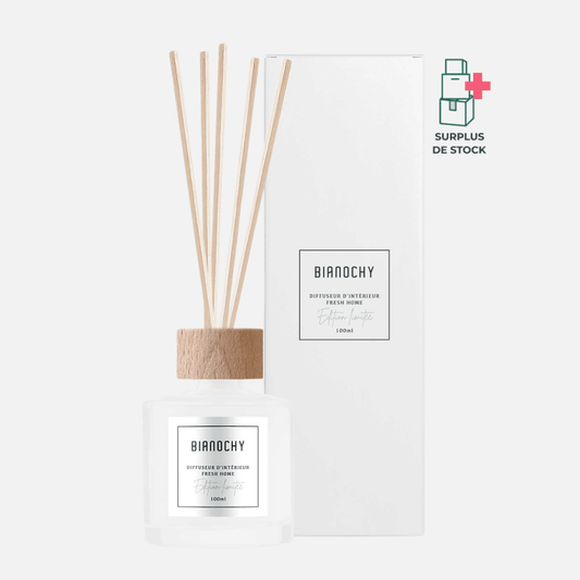 Diffuseur d'ambiance - Fresh Home Diffuseur de Parfum BIANOCHY 100 ml • Batônnets en rotin 