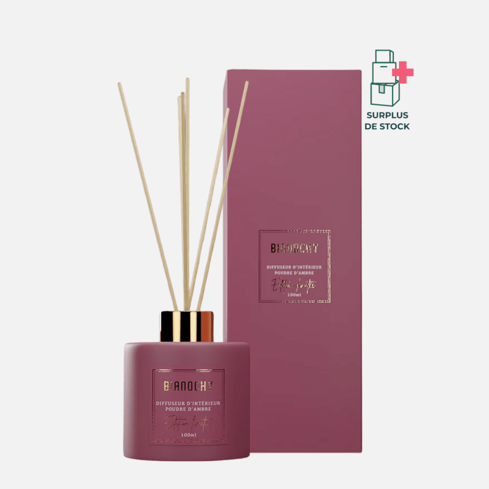 Diffuseur d'ambiance - Poudre d'ambre Diffuseur de Parfum BIANOCHY 100 ml • Batônnets en rotin 