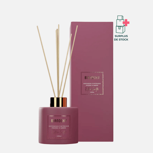 Diffuseur d'ambiance - Poudre d'ambre Diffuseur de Parfum BIANOCHY 100 ml • Batônnets en rotin 