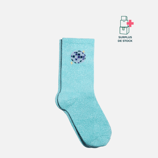 Chaussettes Pailletées Bleues Disco Chaussettes Si Si La Paillette Taille unique 37 - 41 