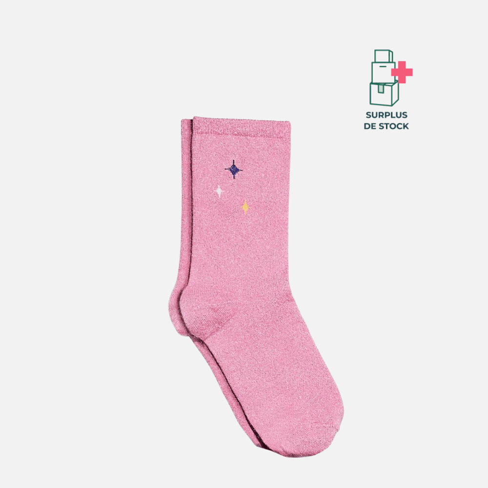Chaussettes Pailletées Rose Etoiles Chaussettes Si Si La Paillette Taille unique 37 - 41 