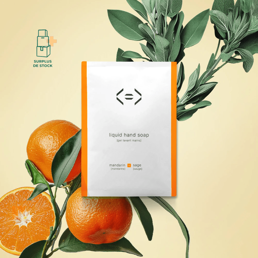 Kit Gel Lavant Main Tonique - Mandarine Sauge savon LESS IS MORE 1 recharge = 250 ml 