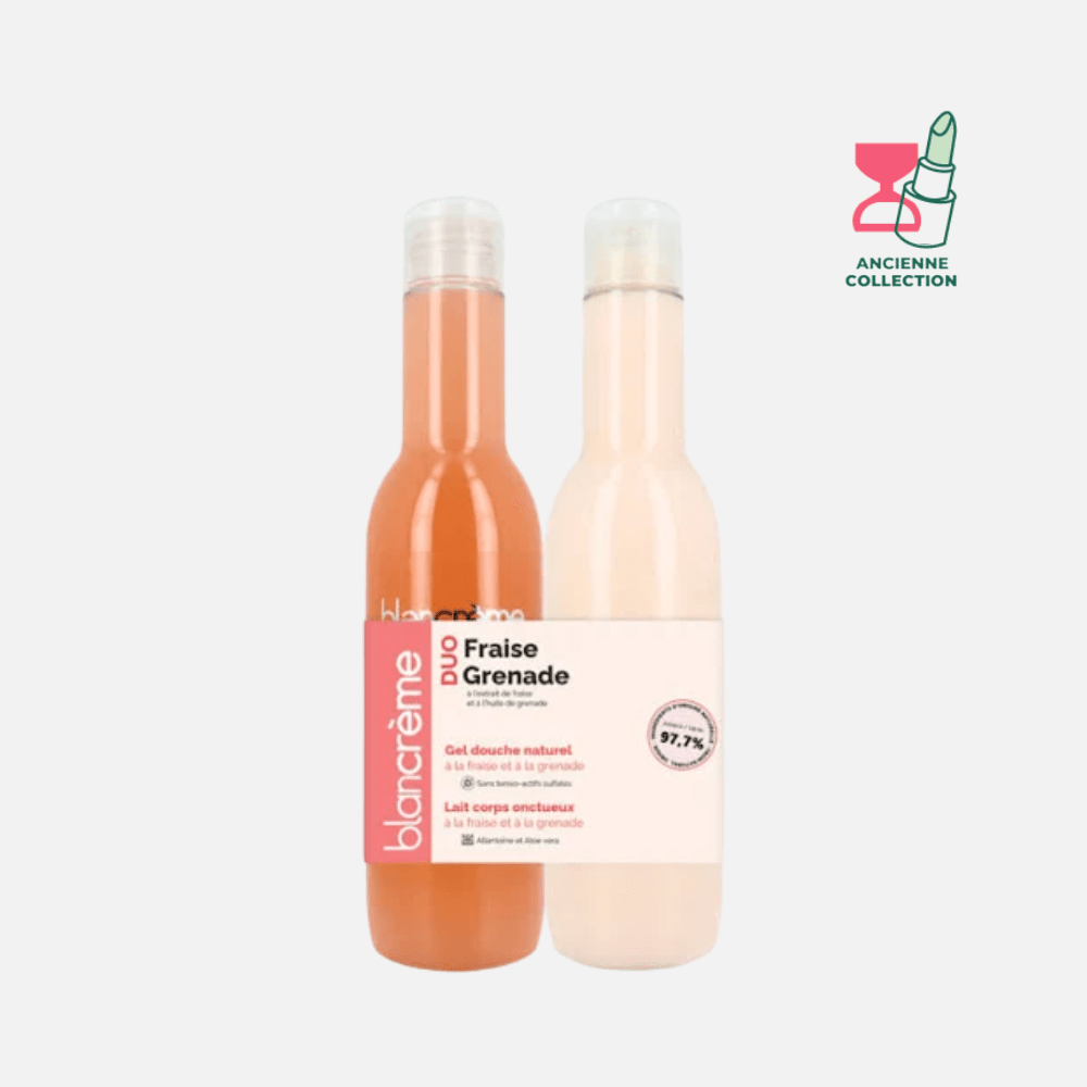 Duo Fraise & Grenade Soin Corps BLANCRÈME Duo Nettoyant & Hydratation 