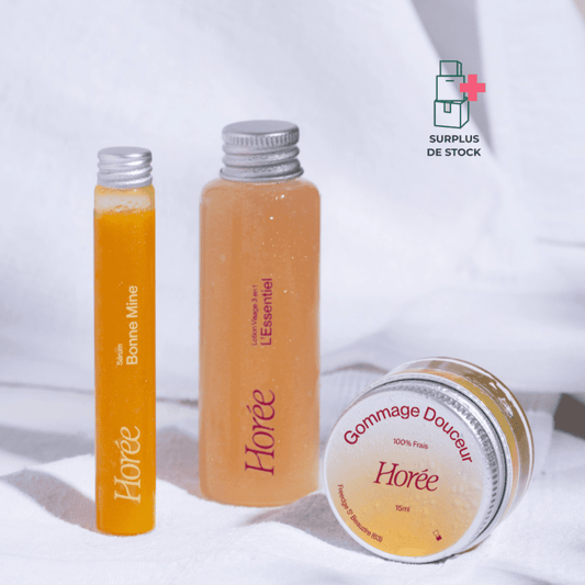 Trio peau éclatante Routine Horée Produits frais : utilisation 2 à 4 mois après ouverture 
