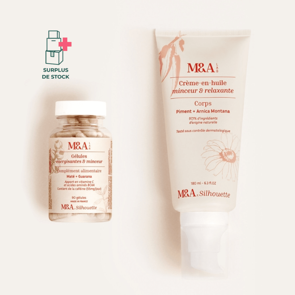 Routine In & Out Silhouette Soin du corps M&A Lab 90 Gélules & Crème-en-huile 180 ml 