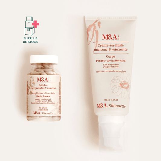 Routine In & Out Silhouette Soin du corps M&A Lab 90 Gélules & Crème-en-huile 180 ml 