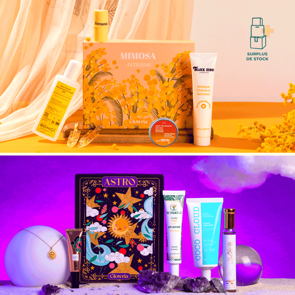 Duo Box GLOWRIA - Mimosa Season & Astro Kit de cosmétiques GLOWRIA Duo Box (lot de 2 = 12 produits) 