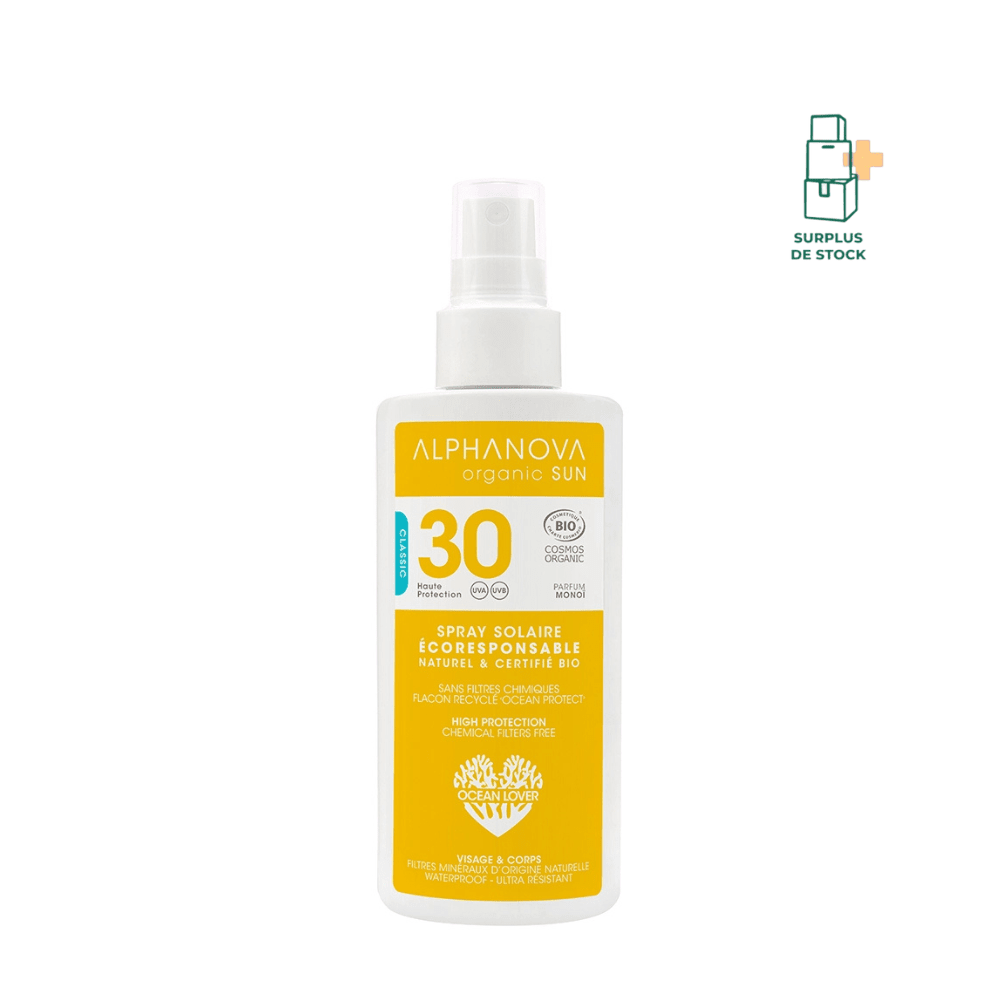 Crème solaire certifiée bio adultes haute protection SPF 30 Soin solaire ALPHANOVA 125 ml 