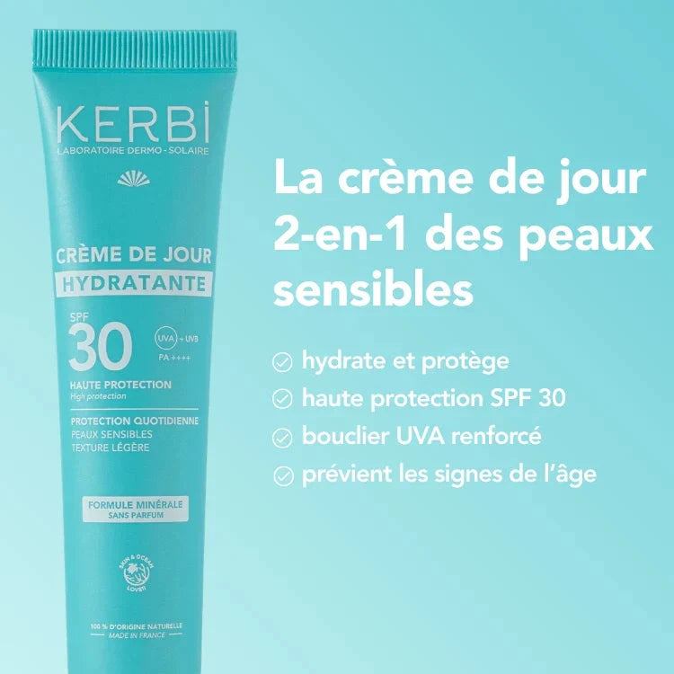 Crème Visage Hydratante SPF30 Soin solaire KERBI 