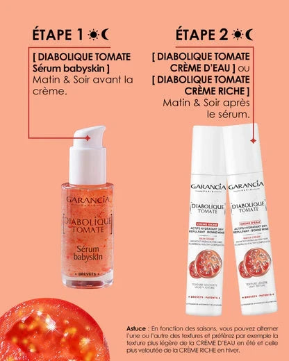 Diabolique Tomate sérum babyskin - Hydratation 72h Soin Visage GARANCIA 