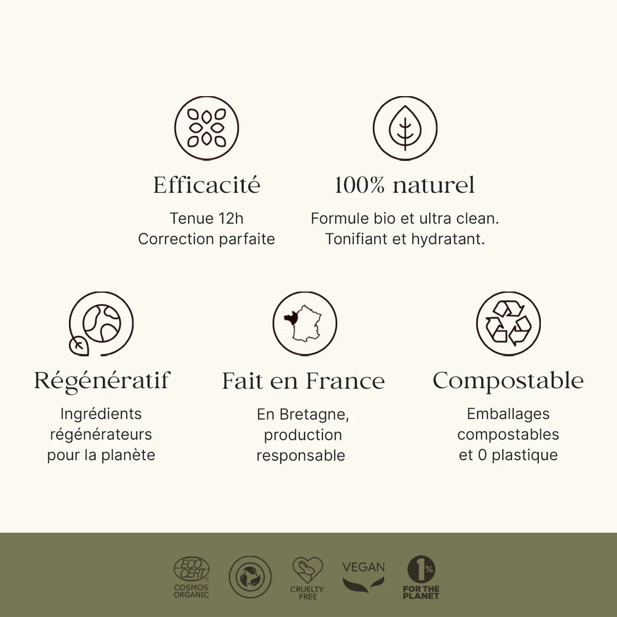 Fond de teint correcteur 100R Porcelaine Rosée Maquillage Eclo 