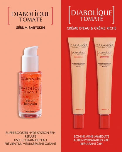 Diabolique Tomate sérum babyskin - Hydratation 72h Soin Visage GARANCIA 