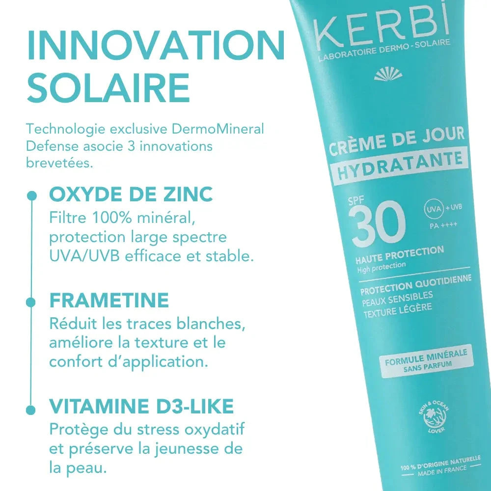 Crème Visage Hydratante SPF30 Soin solaire KERBI 