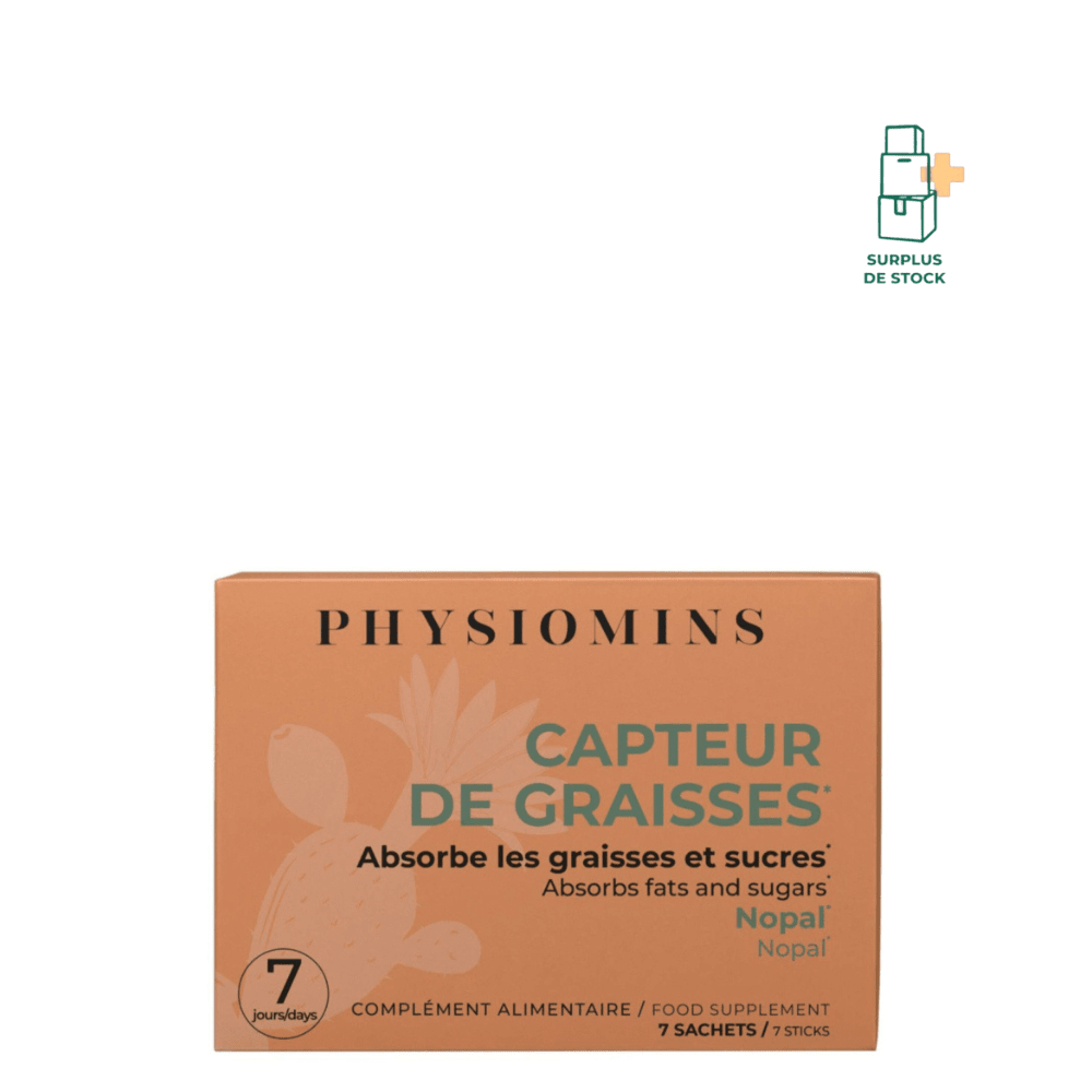 Capteur de Graisses - Absorbe les Graisses & Sucres Complément Alimentaire Physiomins 30 Comprimés 