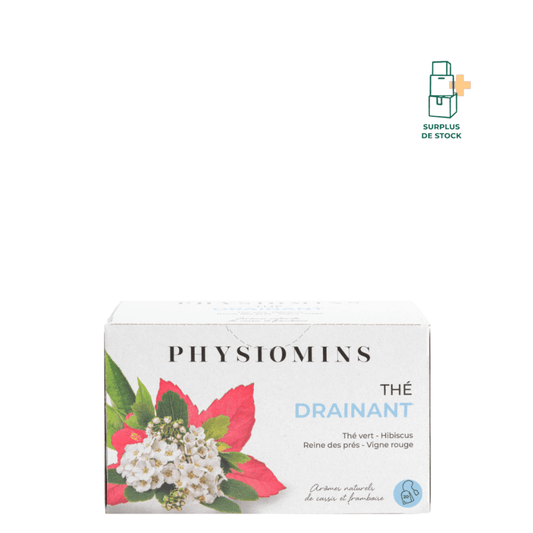 Thé Drainant - Draine l'Excès d'Eau Complément Alimentaire Physiomins 20 Sachets 