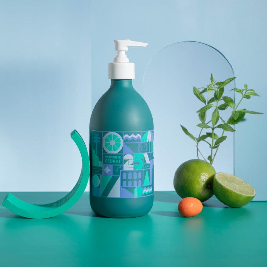 Savon liquide de Marseille Verveine Cédrat 495ml - Édition Limitée 25 Ans Soin Nettoyant La Compagnie de Provence 450 ml 