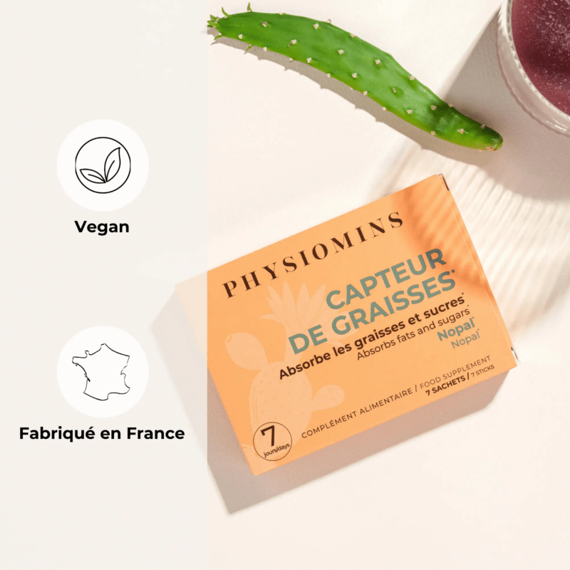 Capteur de Graisses - Absorbe les Graisses & Sucres Complément Alimentaire Physiomins 