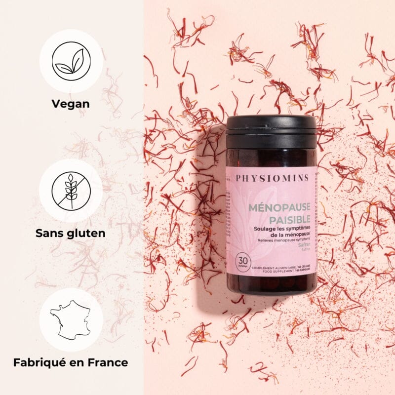 Ménopause Paisible - Soulage les Symptômes de la Ménopause Complément Alimentaire Physiomins 