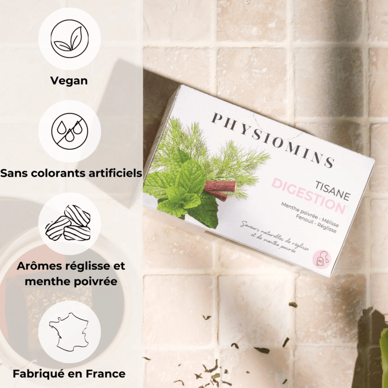 Tisane Digestion - Facilite la Digestion Complément Alimentaire Physiomins 