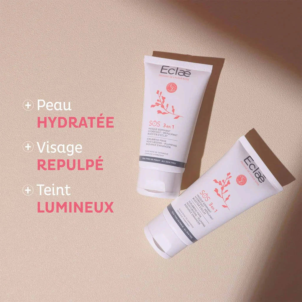SOS 3en1 - Masque Gommant, Hydratant et Repulpant Soin Visage Greez 