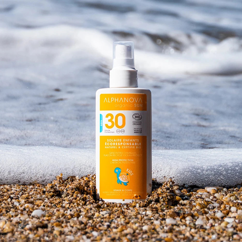 Crème solaire enfant certifiée bio SPF 30 protection solaire ALPHANOVA 