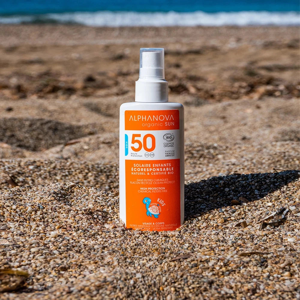 Crème solaire enfant certifiée bio SPF 50 Soin solaire ALPHANOVA 